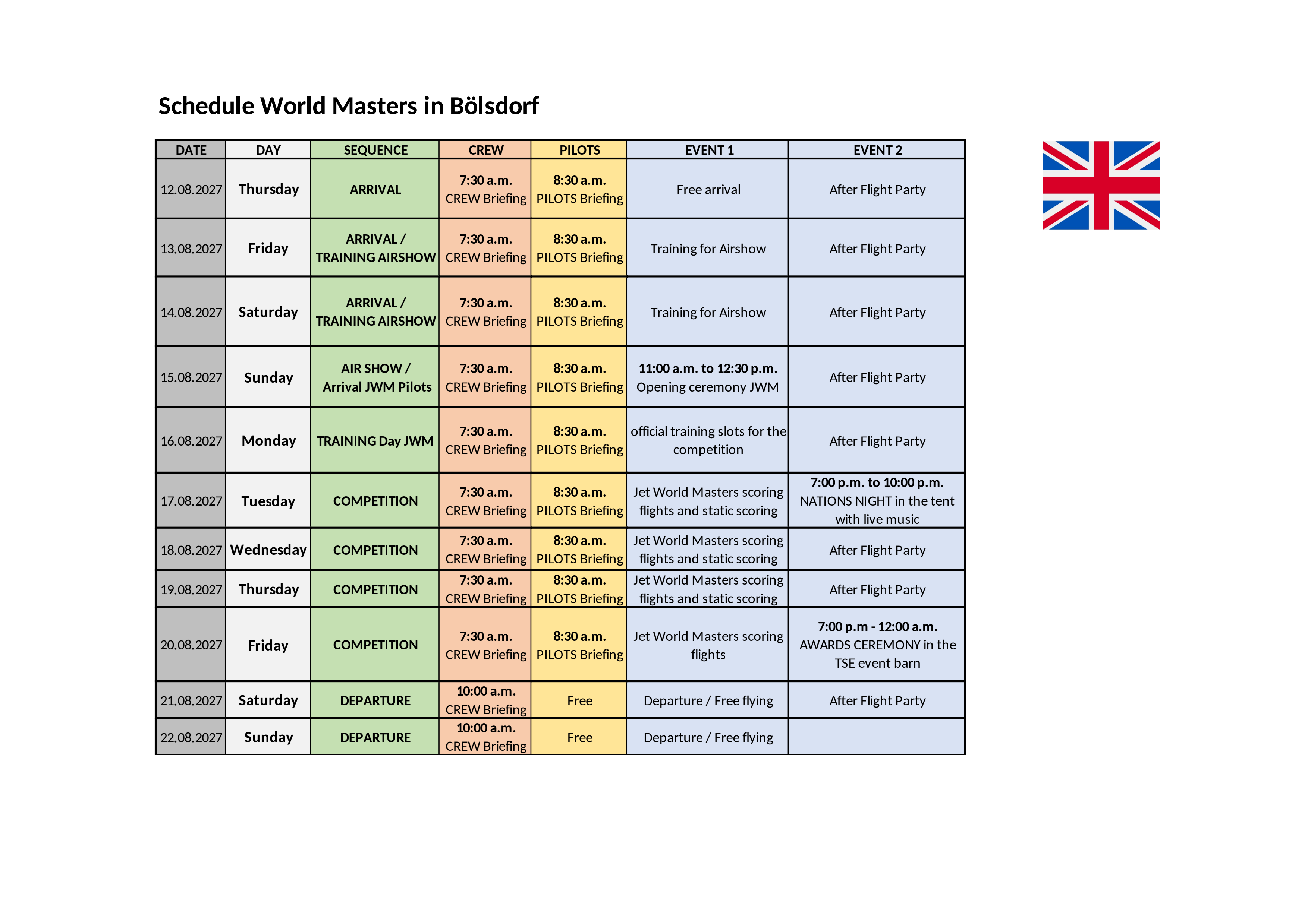 Schedule WM Boelsdorf